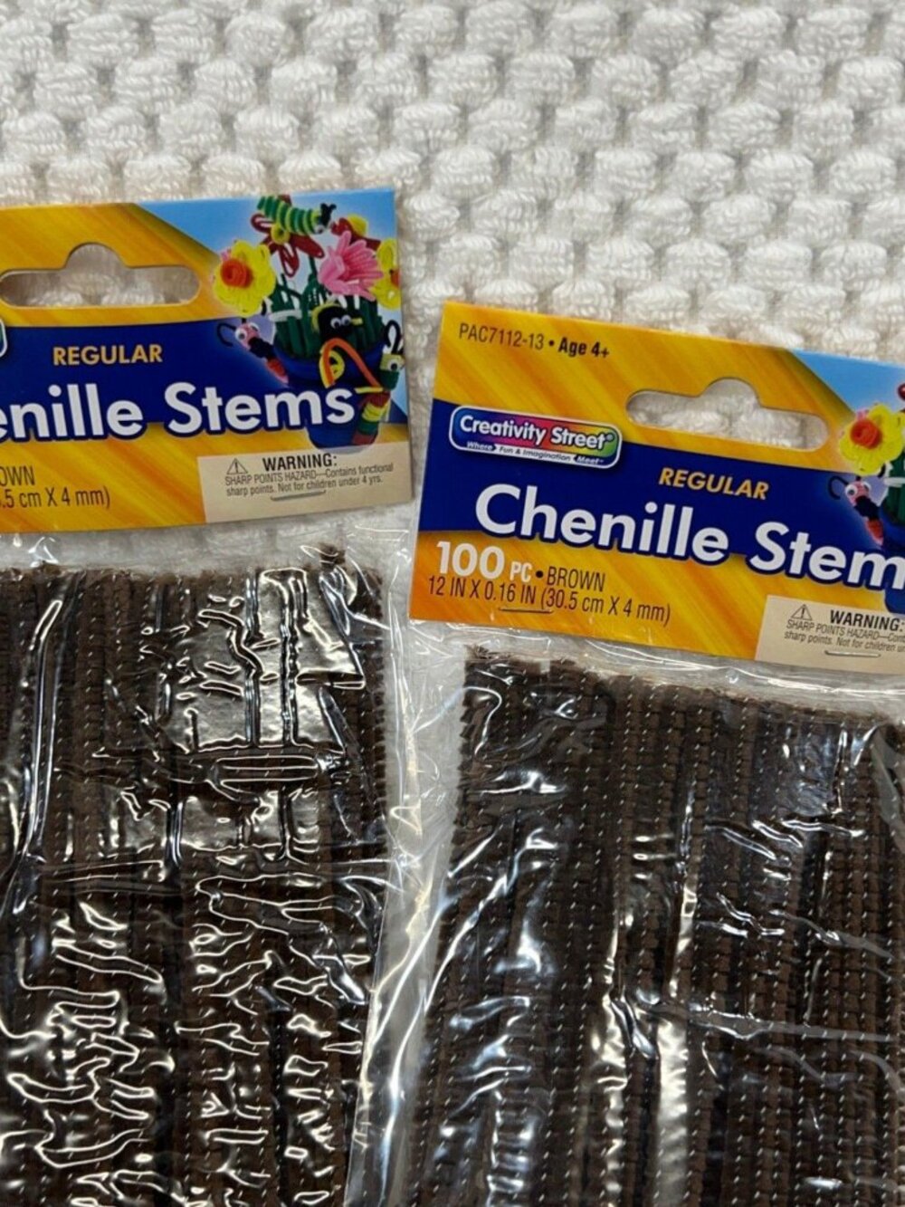 12" Creativity Street Chenille Stems Flower Support 2 Packs of 200 Pcs Brown